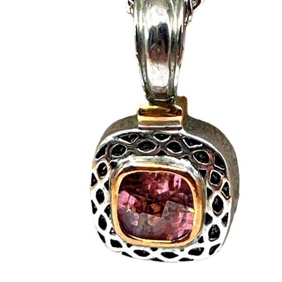 Vintage Silver & Crystal Beaded Bracelet With Pink Stone Pendant Necklace Set. - Picture 5 of 16